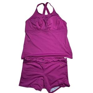 Nike Women's Pink Two Piece Swim Set Size 14
